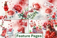 12 Valentine Journal Pages A4 JPEGS Product Image 2