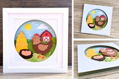Chicken Farm SVG | 3D Shadowbox design. Product Image 2