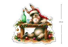 12 Christmas Drunken Animals Stickers JPEG and PNGs Product Image 3