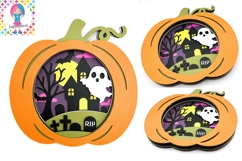 Halloween Pumpkin SVG | 3D Shadowbox Product Image 2