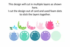 Unicorn. Layered paper design. SVG / PNG / DXF Product Image 2