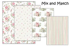 8 Shabby Chic Floral Backgrounds A4 JPEGS Product Image 3