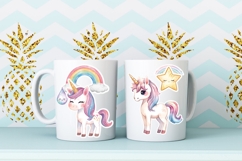 Cute Unicorn Stickers PNG Product Image 3