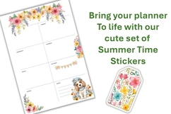 Summer Flower Gift Tag Stickers for Planners, Journals, PNG Product Image 3