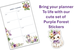 Purple Forest Cats Stickers Stickers, PNGs Product Image 3