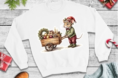Vintage Christmas Mouse Stickers PNG and JPEG Product Image 3