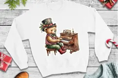12 Cute Fergus the Christmas Bear Stickers PNG Product Image 3