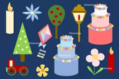 Cute Birthday Bunnies Clipart 50pieces PNGs 300dpi Product Image 3
