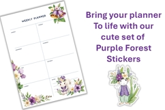 Purple Forest Mouse Stickers Stickers, PNGs Product Image 3