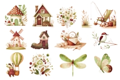 Tales of the Riverbank Cute Animals Watercolour Clipart kit Product Image 3