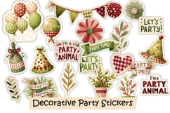 34 Drunken Party Animal Stickers PNG Product Image 3