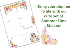 Summer Flower Page Corner Stickers for Planners, Journals, Product Image 3