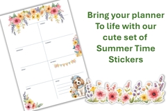 Summer Flower Gift Tag Stickers for Planners, Journals, PNG Product Image 3