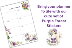 Purple Forest Squirrel Stickers Stickers, PNGs Product Image 3