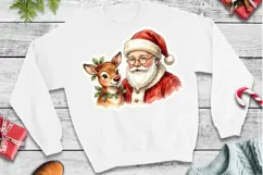 Vintage Christmas Santa Stickers PNG and JPEG Product Image 3