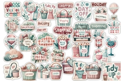 Shabby Chic Planner Stickers Kit 106 Items, PNGs Product Image 3