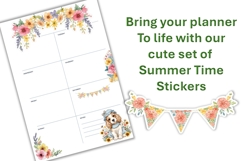 Summer Flower Banner Stickers for Planners, Journals, PNG Product Image 3