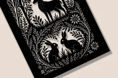 Woodland Deer & Bunnies Papercut Template | SVG Product Image 3