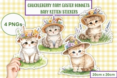 Cute Easter Bonnet Kittens Stickers at Chuckleberry Farm PNG Product Image 1