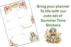 Summer Flower Cocker Spaniel Puppy Stickers, planner sticker Product Image 3