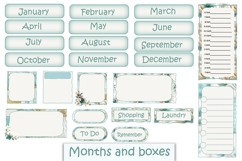 Shabby Chic Blue and White Planner Stickers Kit 104Items, Product Image 3