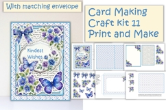 Summer Flowers Card Making Kit 11 with matching envelope Product Image 1