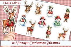 Vintage Christmas Stickers PNG and JPEG Product Image 1