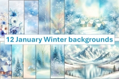 12 January Winter Backgrounds A4 JPEGS Product Image 1