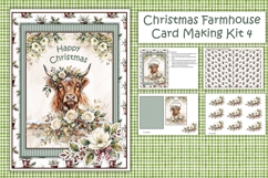 Watercolour Christmas Farmhouse Cow Card Making Kit 4 Product Image 1