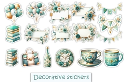 Shabby Chic Blue and White Planner Stickers Kit 104Items, Product Image 4