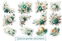 Shabby Chic Blue and White Planner Stickers Kit 104Items, Product Image 5
