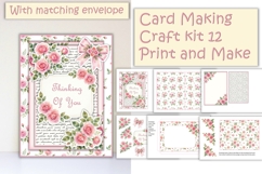 Summer Flowers Card Making Kit 12 with matching envelope Product Image 1