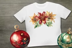 24 Piece Christmas Florals Watercolour Clipart PNG Product Image 5