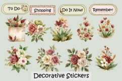 Cottagecore Planner Kit 123 Items, PNGs Product Image 6