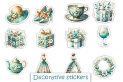 Shabby Chic Blue and White Planner Stickers Kit 104Items, Product Image 6