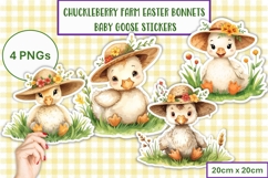 Cute Easter Bonnet Goose Stickers at Chuckleberry Farm PNG Product Image 1