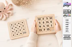 Sliding Puzzle Laser Cut | Montessori | Numbers and Hearts Product Image 1