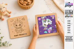 Wooden Sliding Puzzle Laser Cut | Montessori | Cow Space SVG Product Image 1