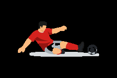 Sliding Tackle Soccer Player Vector Design Product Image 2