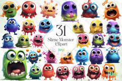 Slime Monster Clipart Bundle Product Image 1