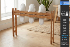 Wooden Slipper Stand Laser Cut | Guest Shoe Rack SVG | CNC Product Image 1