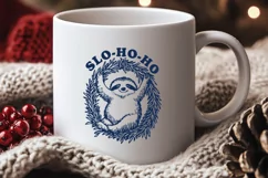 Funny Sloth Christmas SVG | SLO-HO-HO Sloth Cute PNG Design Product Image 3