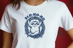 Funny Sloth Christmas SVG | SLO-HO-HO Sloth Cute PNG Design Product Image 2