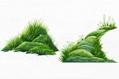 Slope with Grass Watercolor Sublimation clipart Product Image 6
