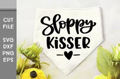 Sloppy Kisser, Hand Lettered Dog Bandana SVG Product Image 2