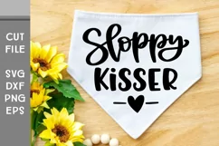 Sloppy Kisser, Hand Lettered Dog Bandana SVG Product Image 3