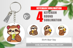 Keychain Sloth Beer Day Product Image 1