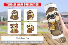 Tumbler Sloth Beer Day Product Image 1