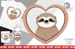 Clipart Heart Sloth Product Image 1