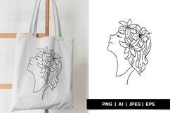Peaceful Girl with Flowers Decorating Her Hair Product Image 1